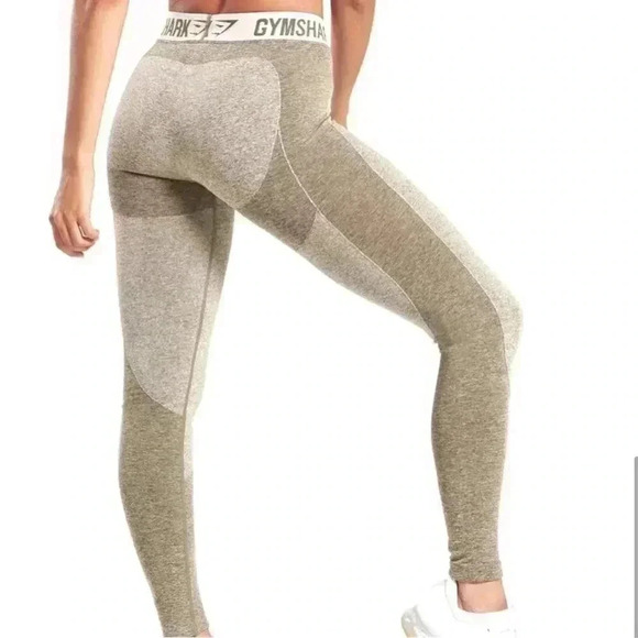 Gymshark Flex Leggings Mid Rise Olive Green Women's  Size M - Picture 2 of 14